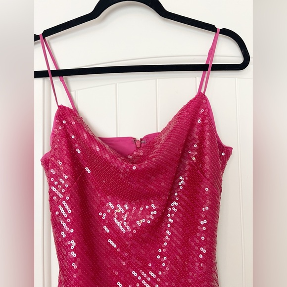 LIKELY Eve Sequin Mini Dress in Pink Fuchsia - Picture 4 of 9